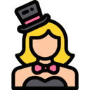 woman,hat,professions and jobs,people,job,magic,profession,magician,bow,assistance,assistant,model,magic assistant